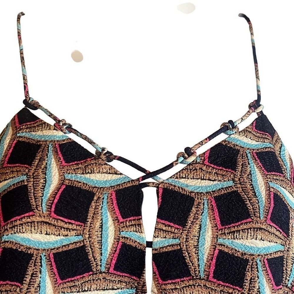 Cooper & Ella‎ Blue Pink Abstract Print Textured Flowy Tank Top Camisole Small - Picture 3 of 8